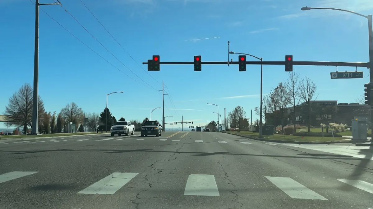 Street intersection in the original Thornton, Colorado city core